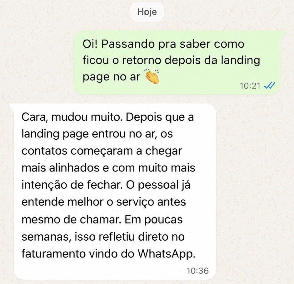 Feedback real sobre aumento de faturamento com landing page da S4V